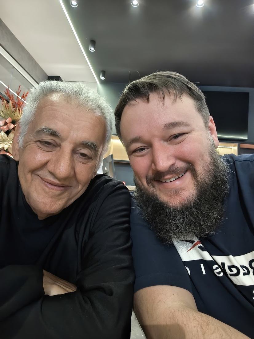 Selfie de Sinval com o filho